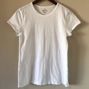 J Crew Basic White Cotton Tee